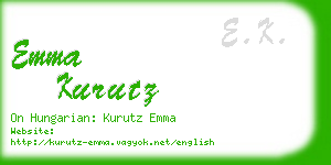 emma kurutz business card